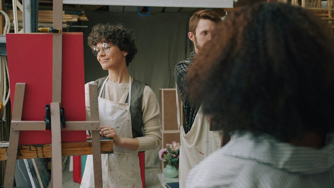 person speaking in workshop