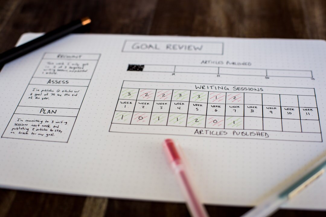 person setting goals on paper